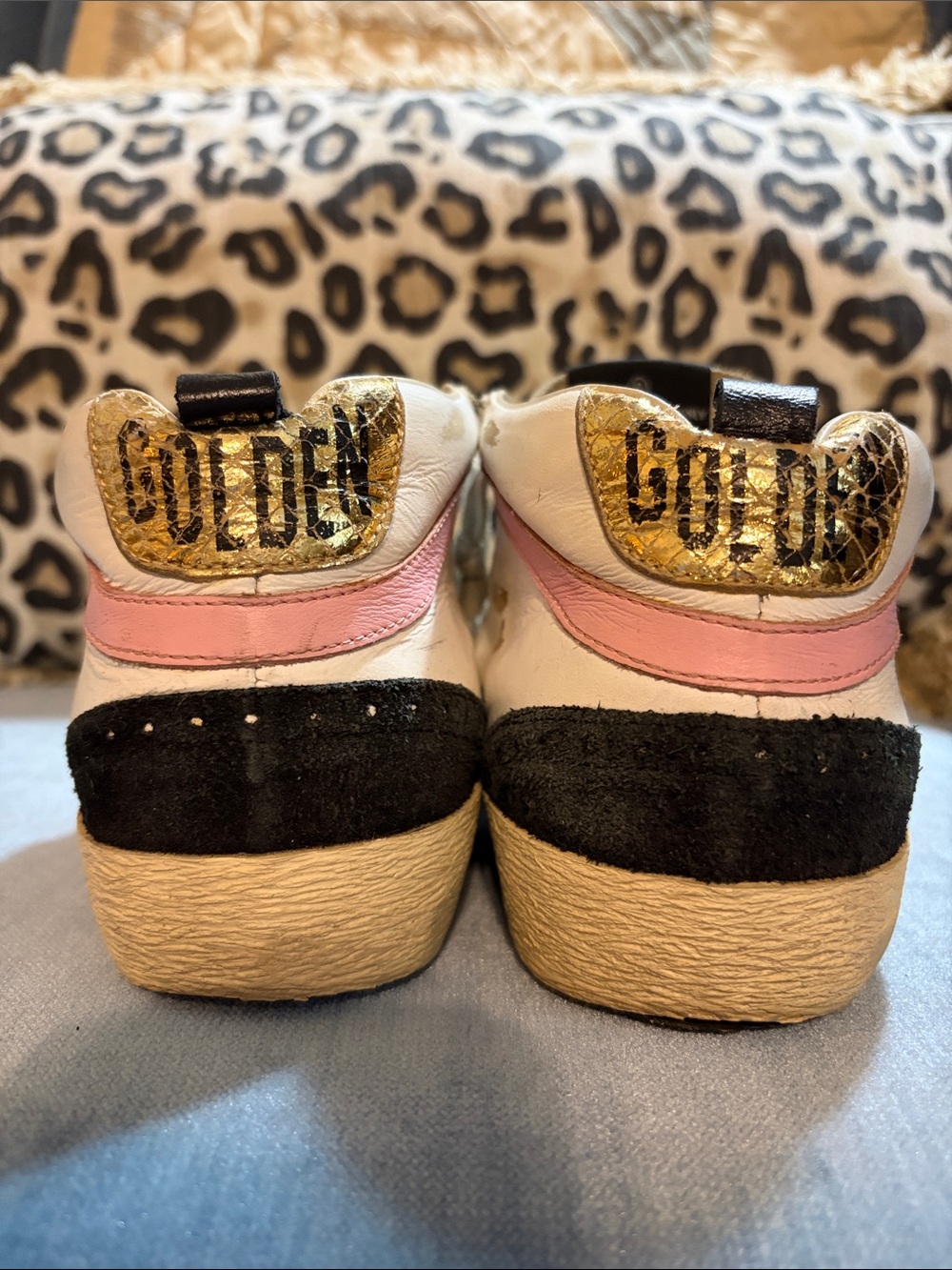 Golden Goose Midstar White Leather 'Superstar' Sneakers with Gold Star - Picture 6 of 8